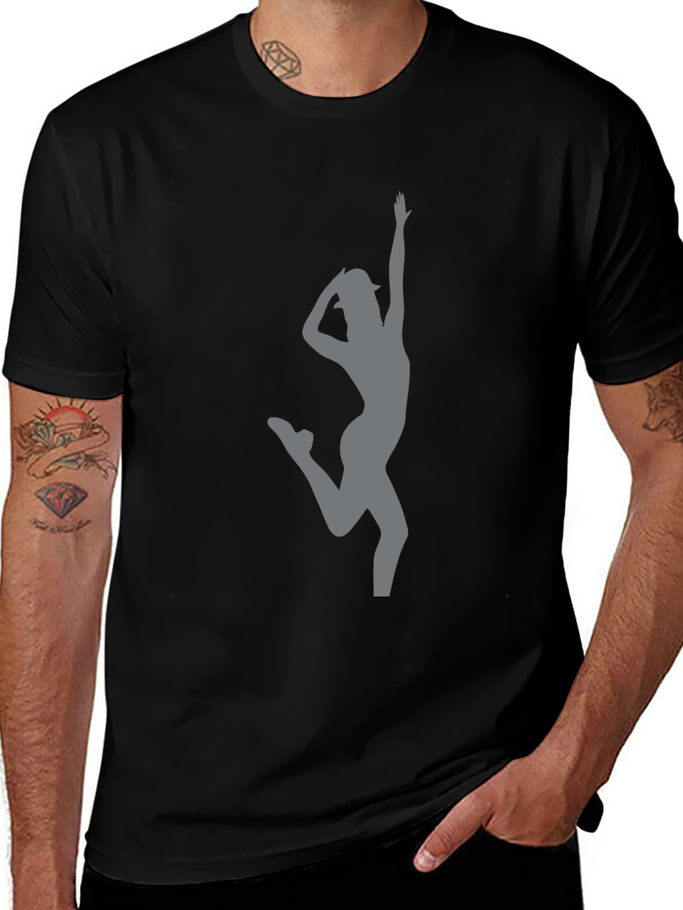 Dancing Silhouette Graphic Tee - Black