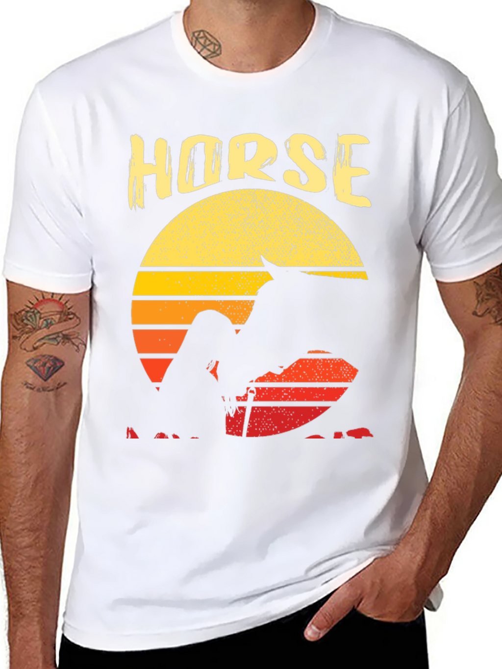 Horse Sunset Graphic T-Shirt