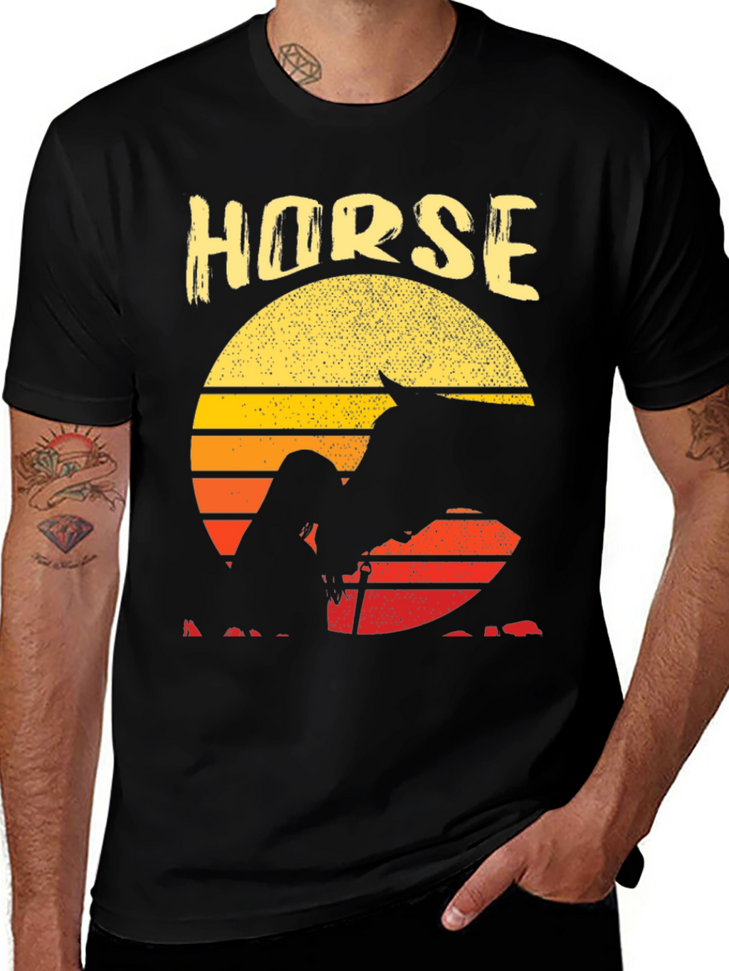 Horse Sunset Graphic T-Shirt