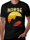 Horse Sunset Graphic T-Shirt