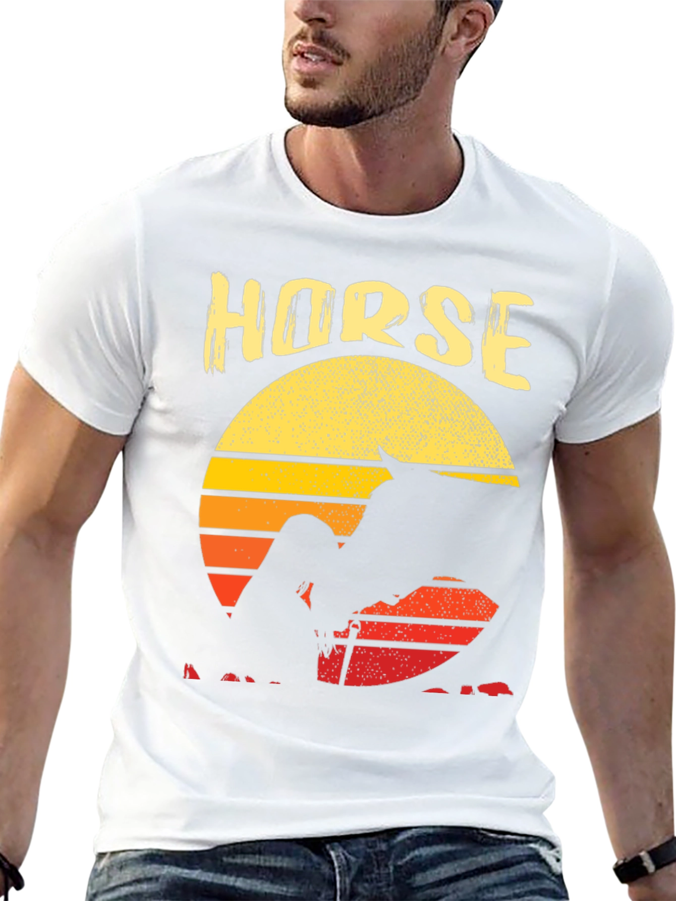 Horse Sunset Graphic T-Shirt