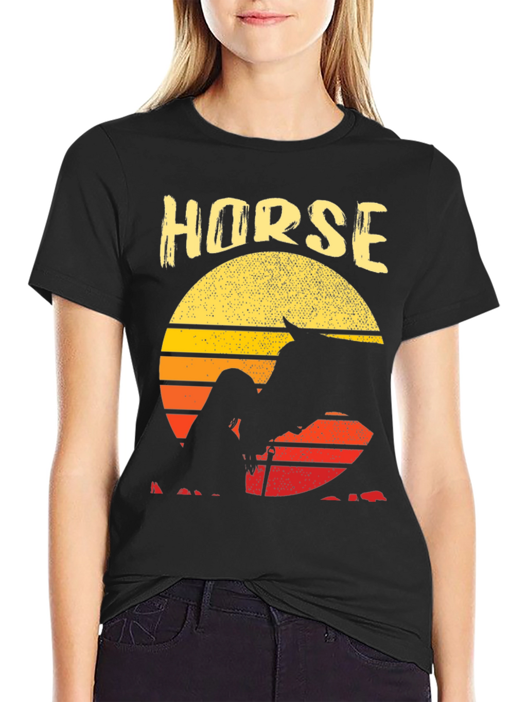 Horse Sunset Graphic T-Shirt