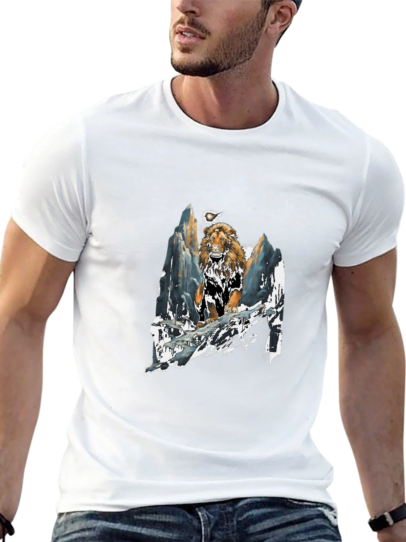 Lion Mountain T-Shirt - Bold Graphic Tee