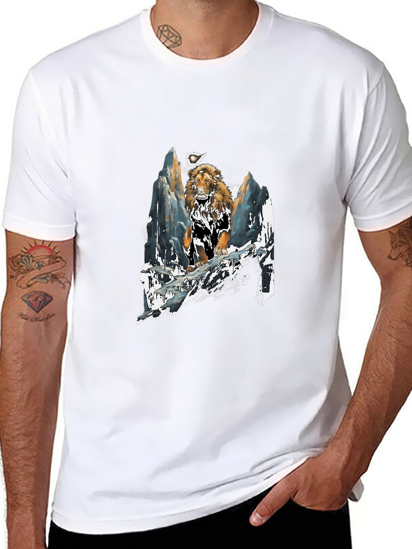Lion Mountain T-Shirt - Bold Graphic Tee