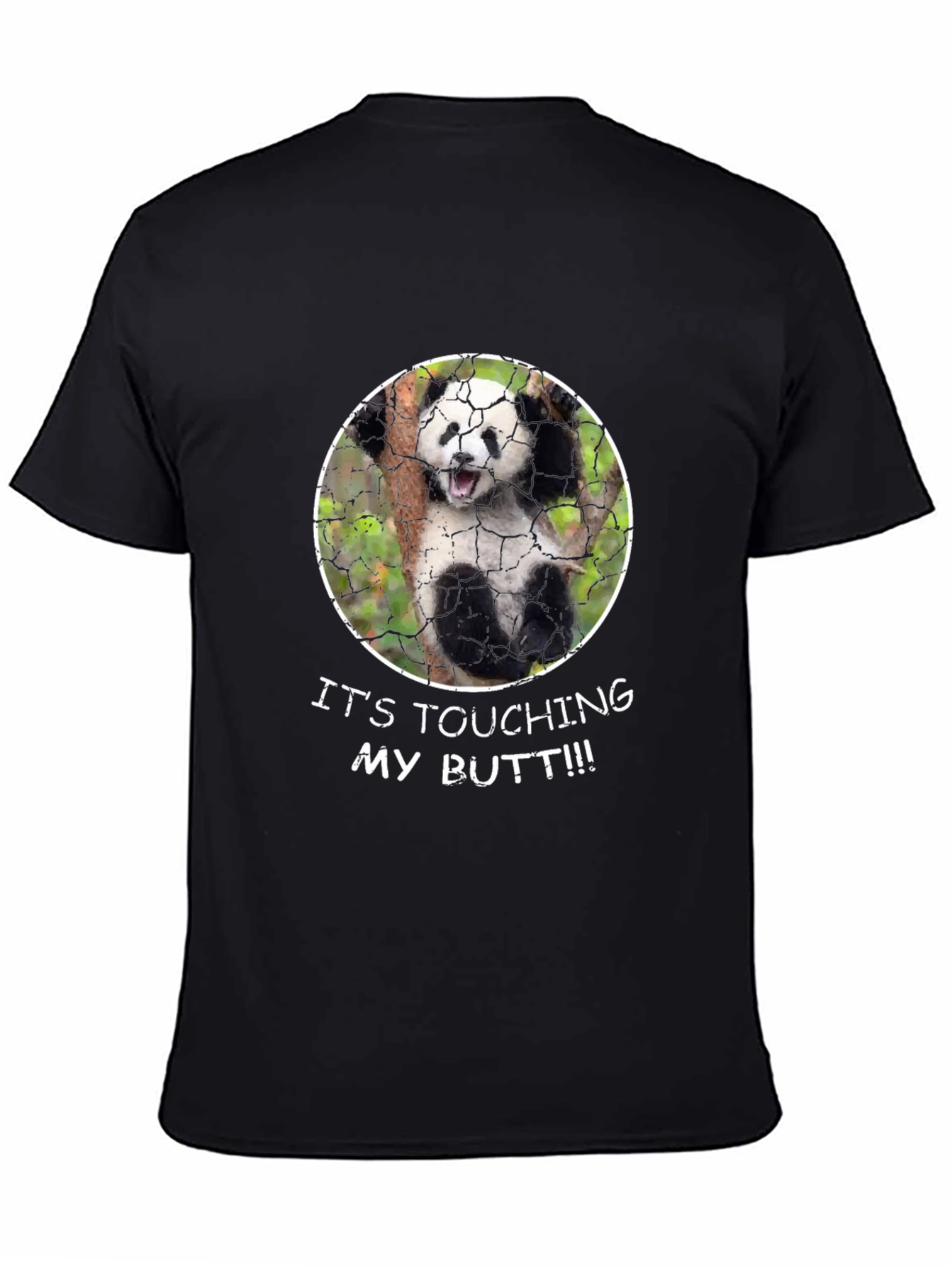 Panda Touching My Butt Graphic Tee - Novelty Humor Shirt