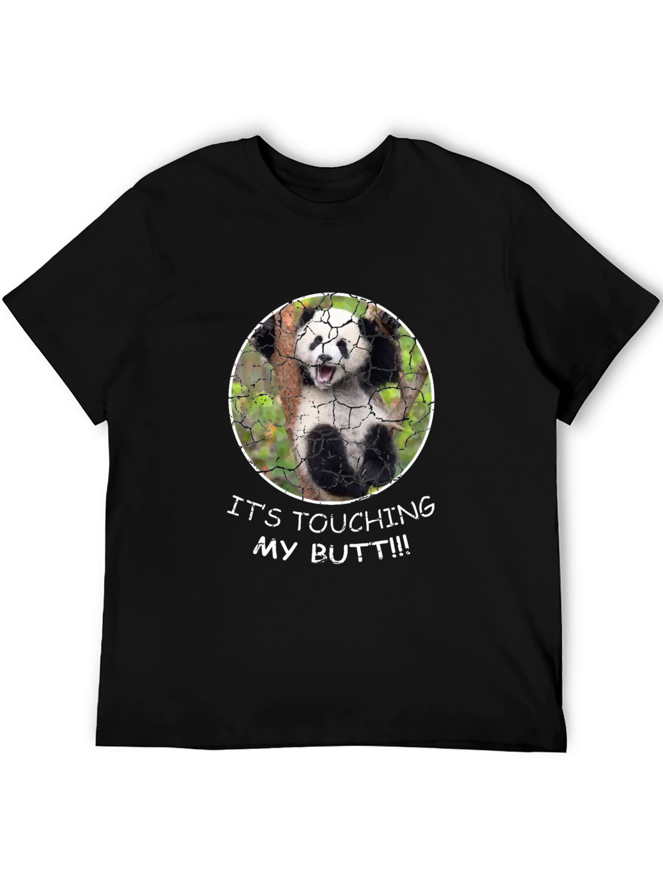 Panda Touching My Butt Graphic Tee - Novelty Humor Shirt