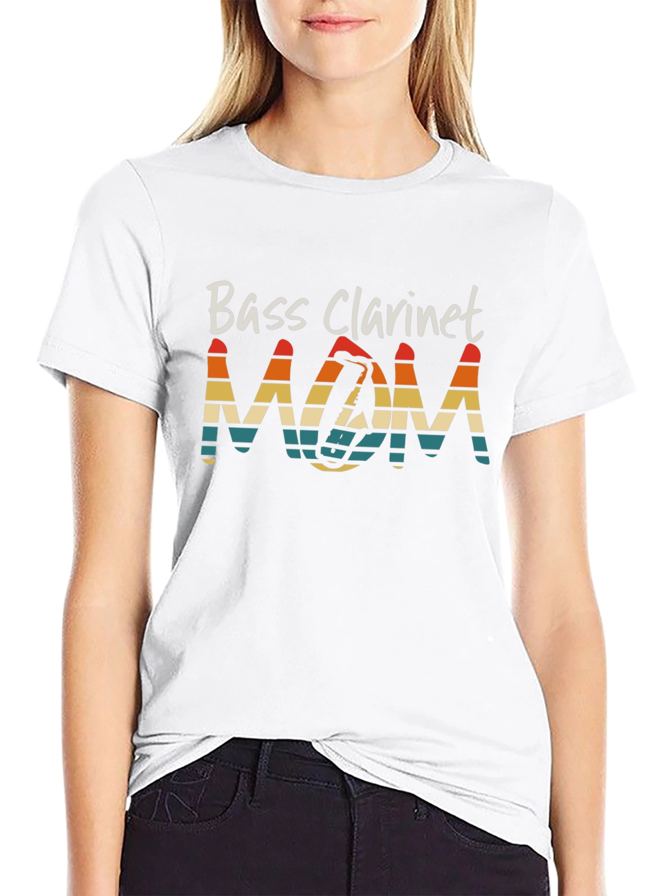 Bass Clarinet Mom Graphic T-Shirt Musician Gift