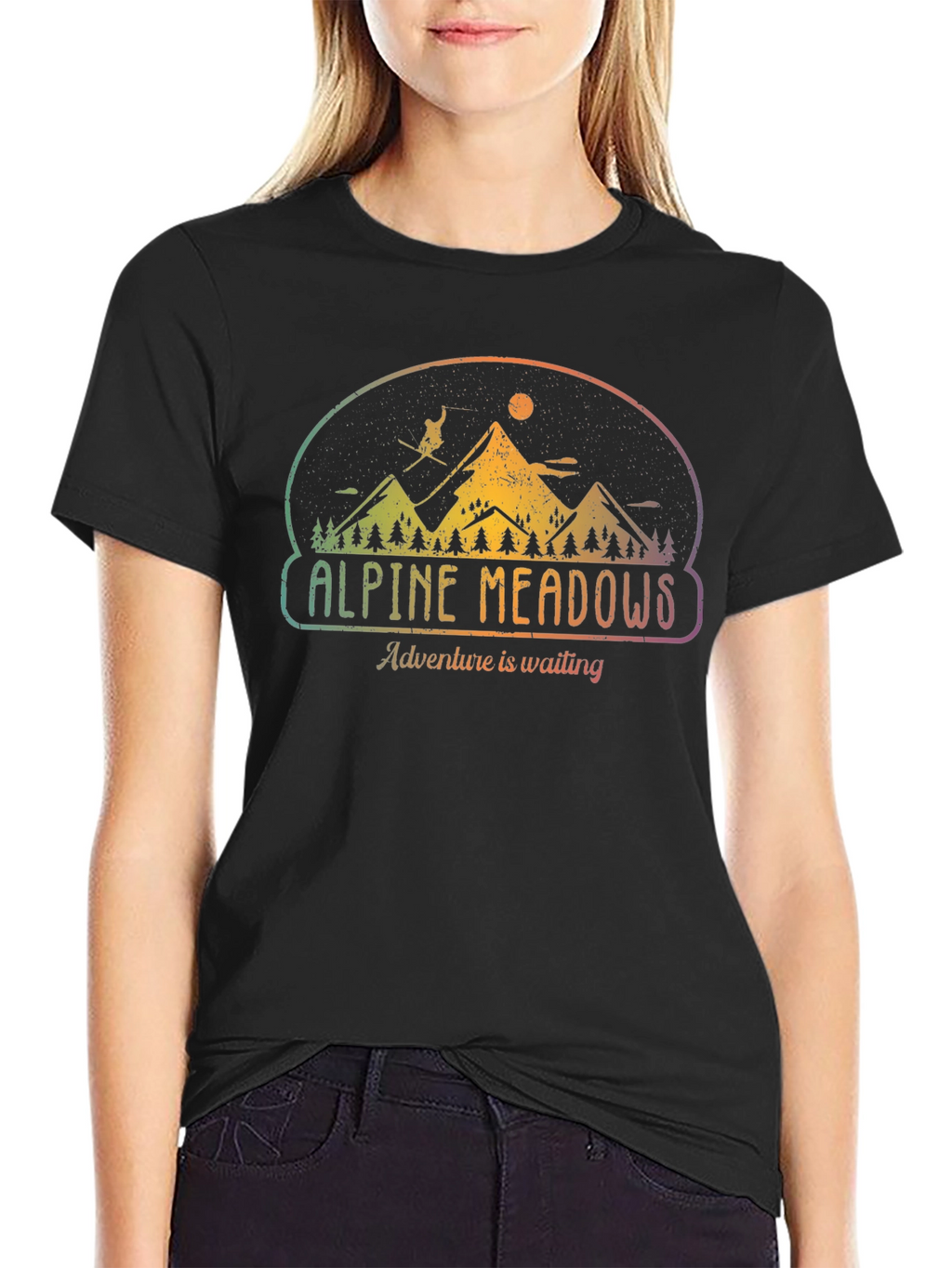 Alpine Meadows Adventure Tee - Mountain Scene T-Shirt