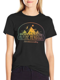 Alpine Meadows Adventure Tee - Mountain Scene T-Shirt