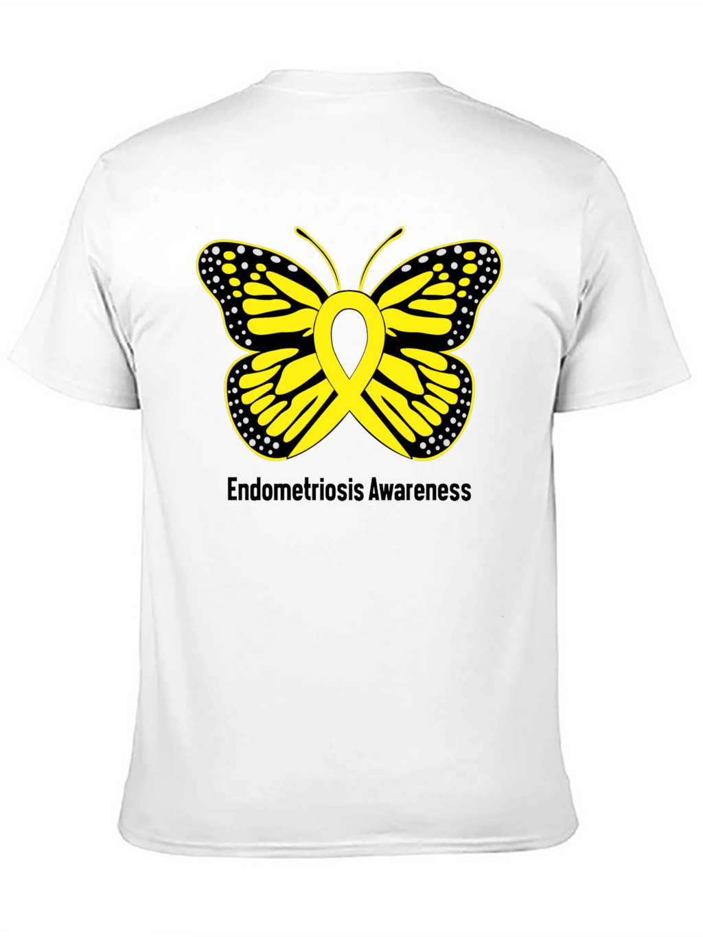 Endometriosis Awareness Butterfly Ribbon Black T-Shirt