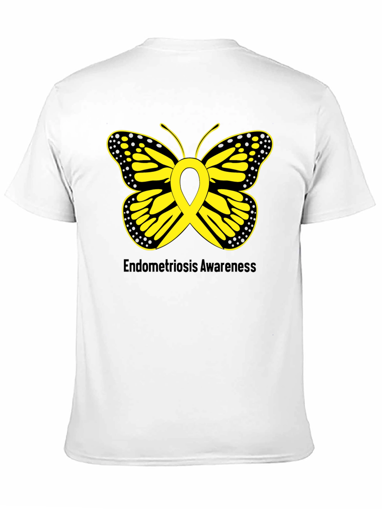 Endometriosis Awareness Butterfly Ribbon Black T-Shirt
