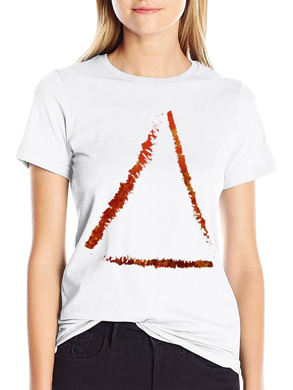 Fiery Triangle Graphic Black Tee - Stylish Casual Wear