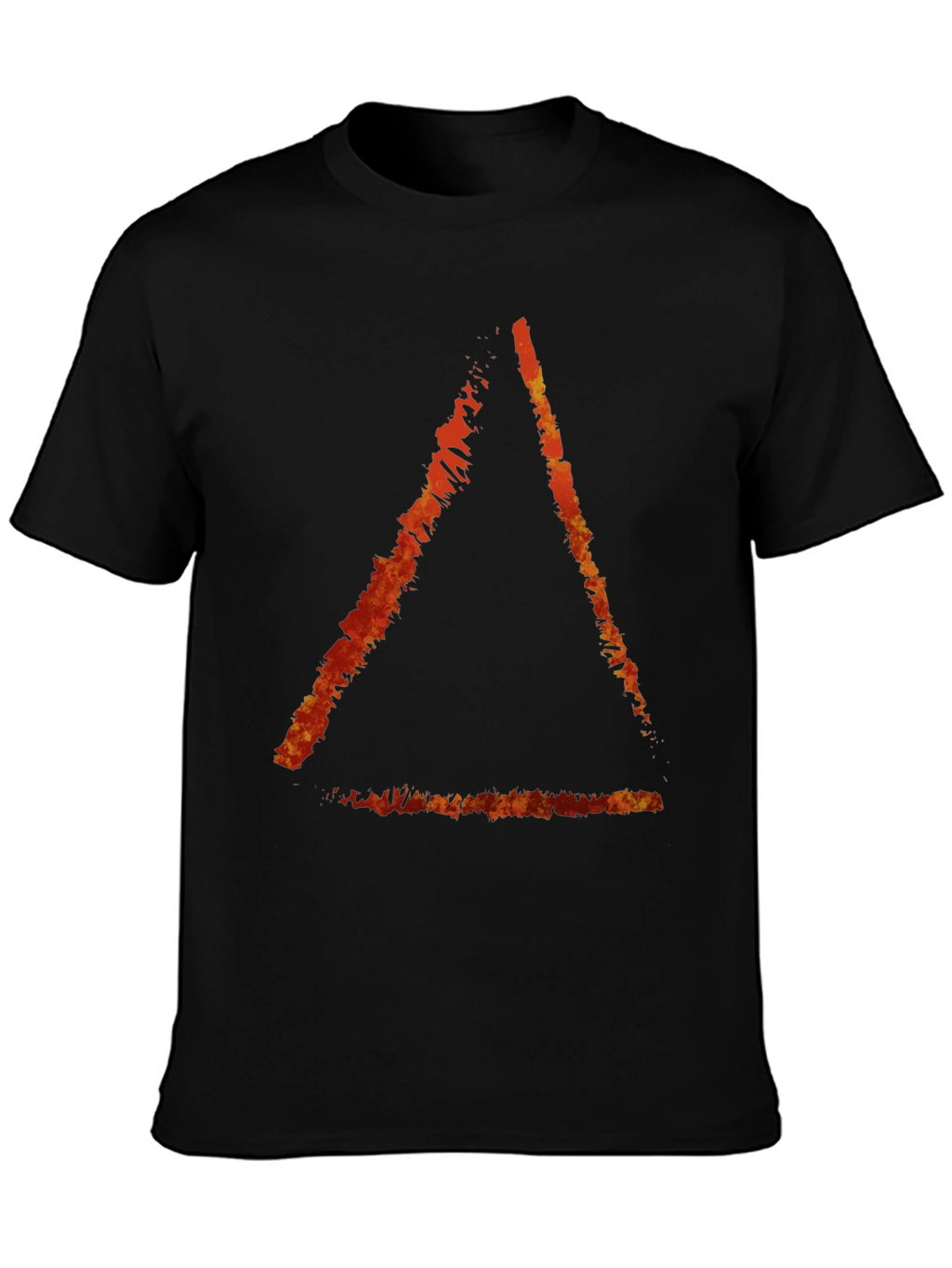 Fiery Triangle Graphic Black Tee - Stylish Casual Wear