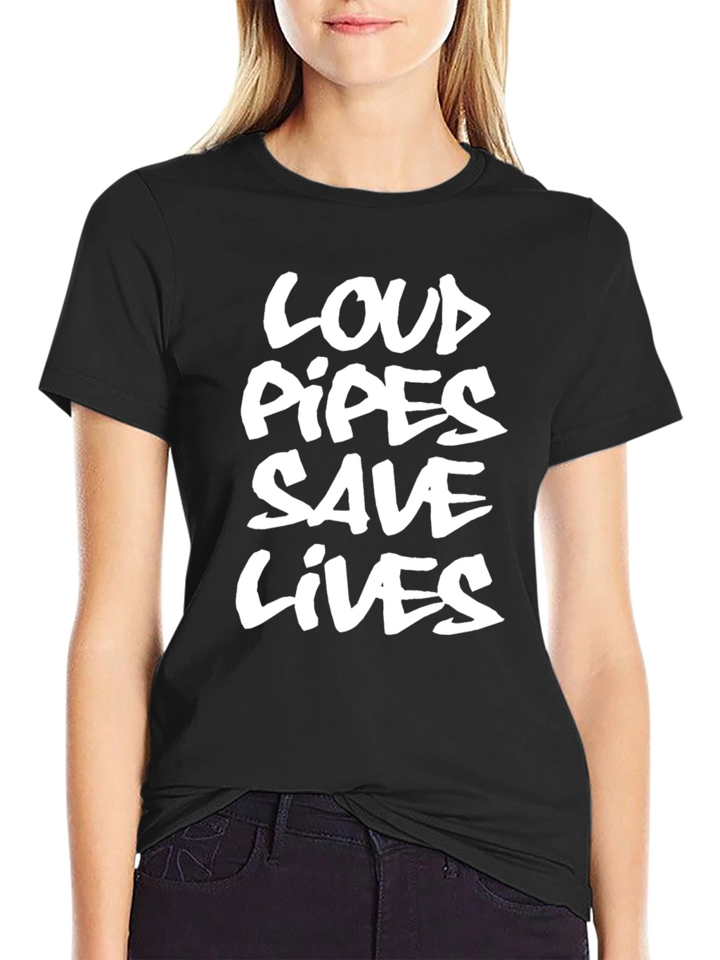 Loud Pipes Save Lives Graphic Tee - Black