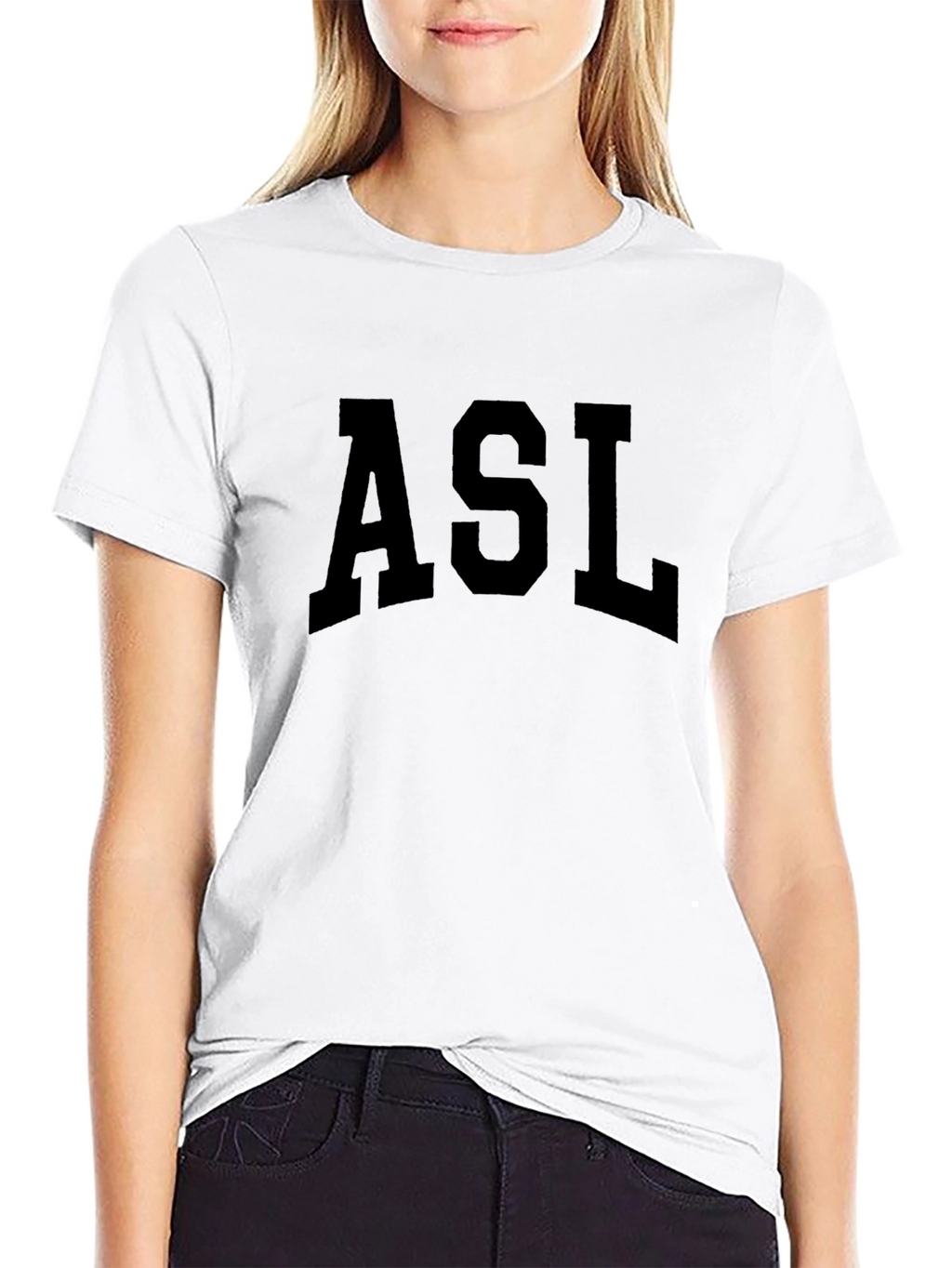 ASL Bold Text T-Shirt - Black