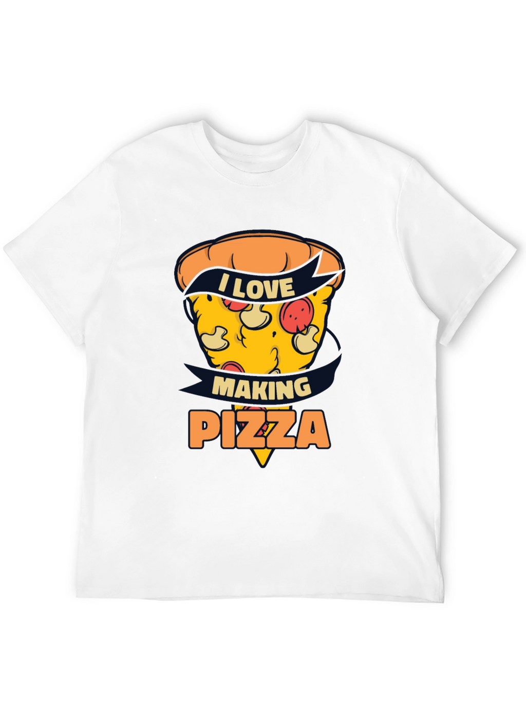 I Love Making Pizza Graphic Black Tee