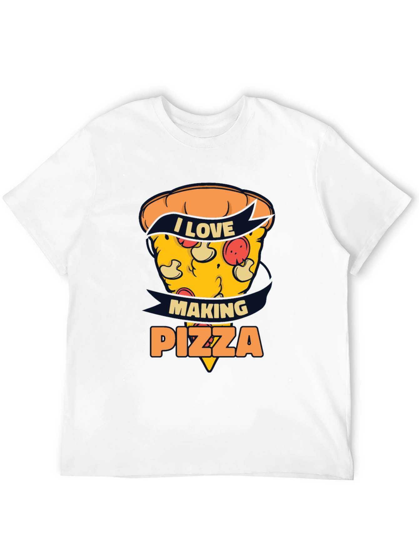 I Love Making Pizza Graphic Black Tee