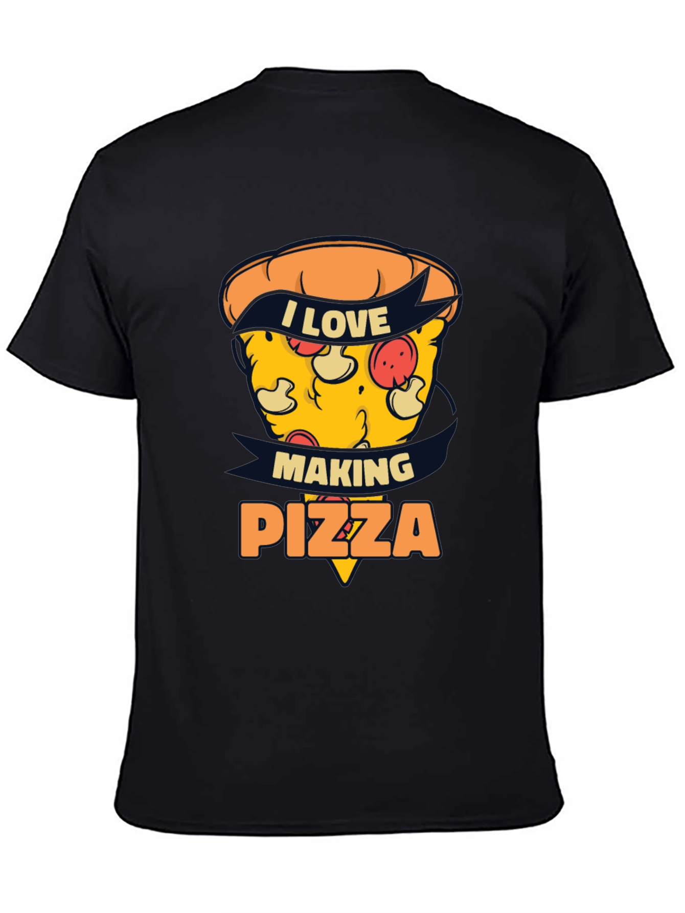 I Love Making Pizza Graphic Black Tee