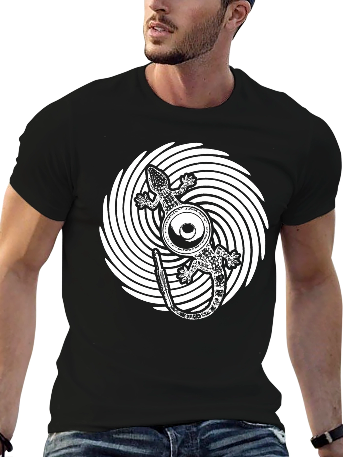 Gecko Speaker Black T-Shirt