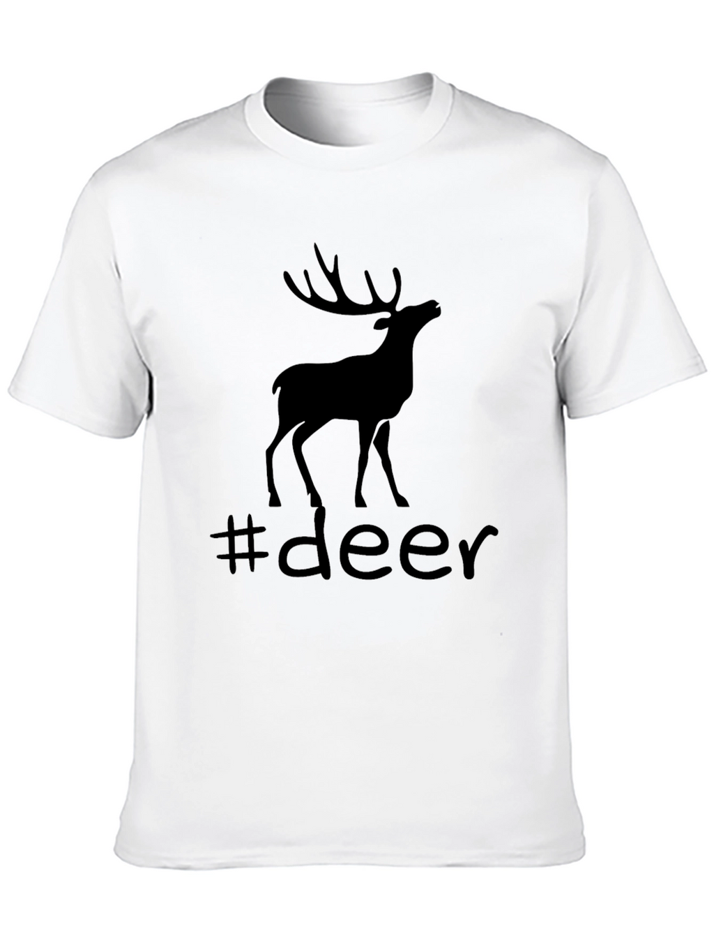Deer Silhouette Graphic Tee - Black