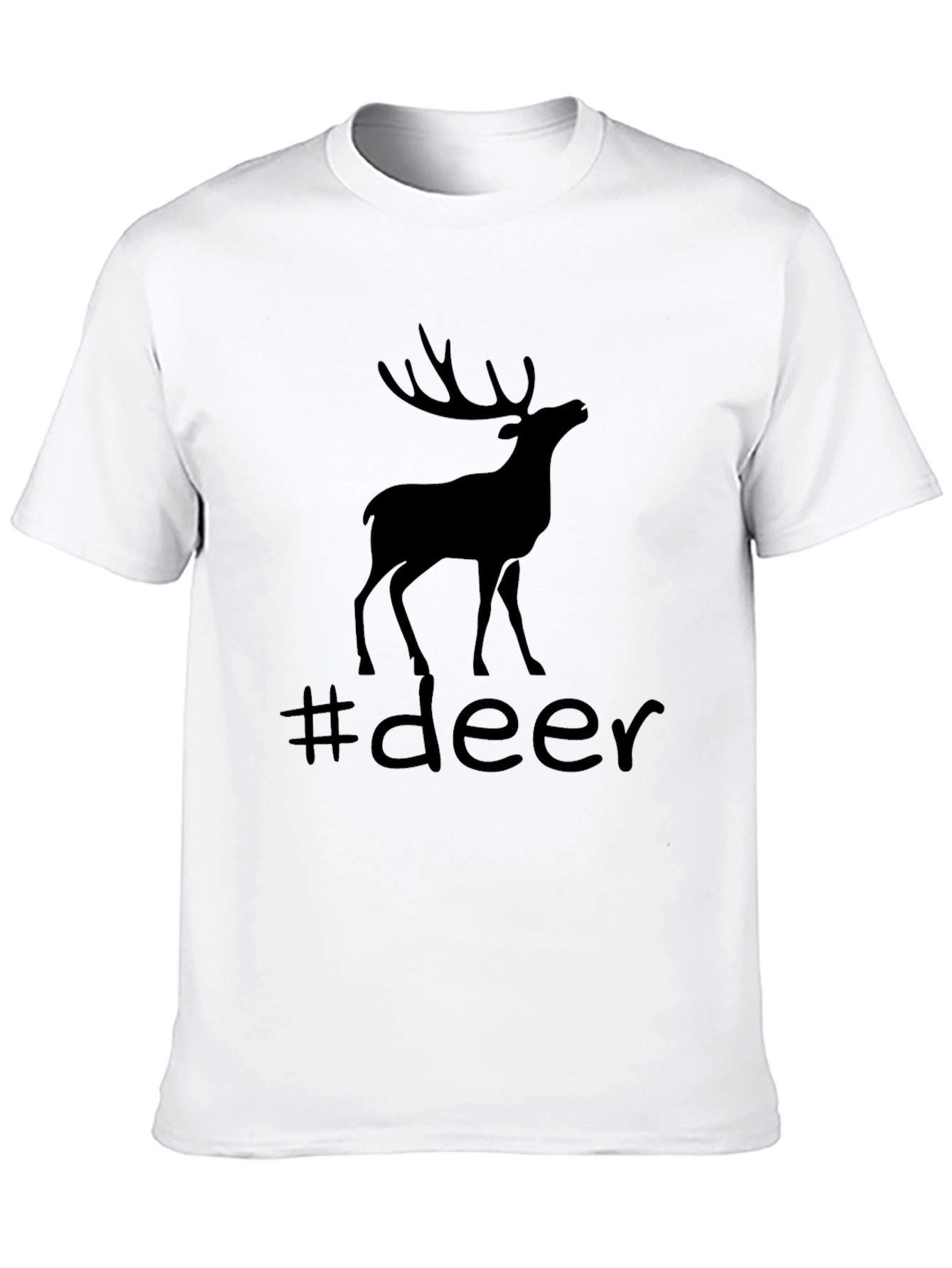 Deer Silhouette Graphic Tee - Black