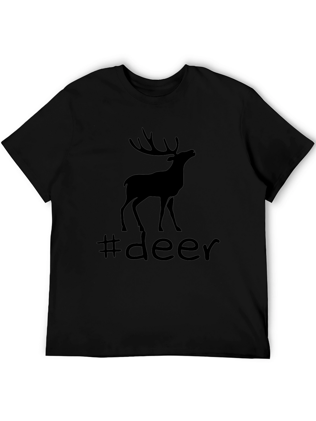 Deer Silhouette Graphic Tee - Black