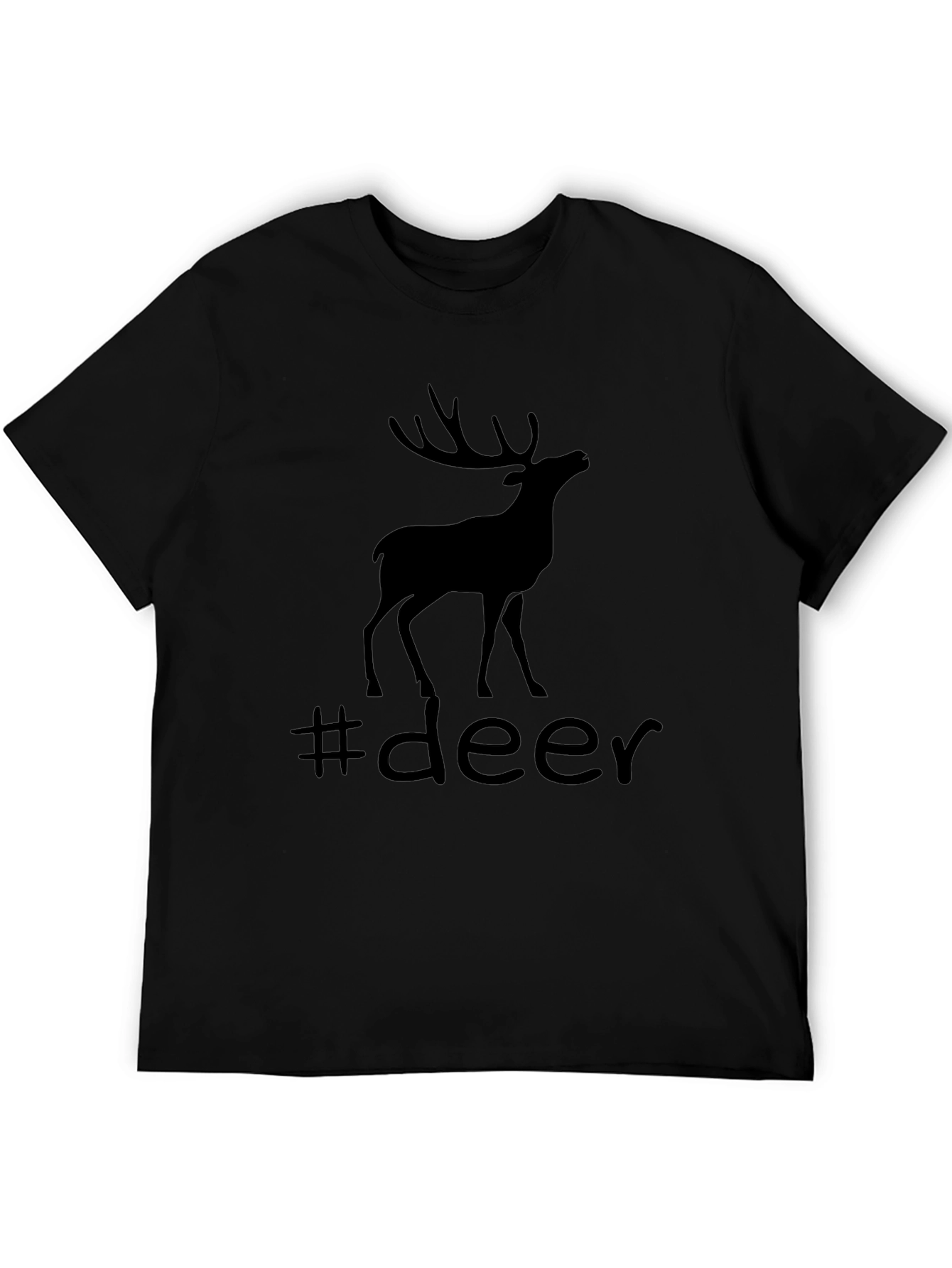 Deer Silhouette Graphic Tee - Black