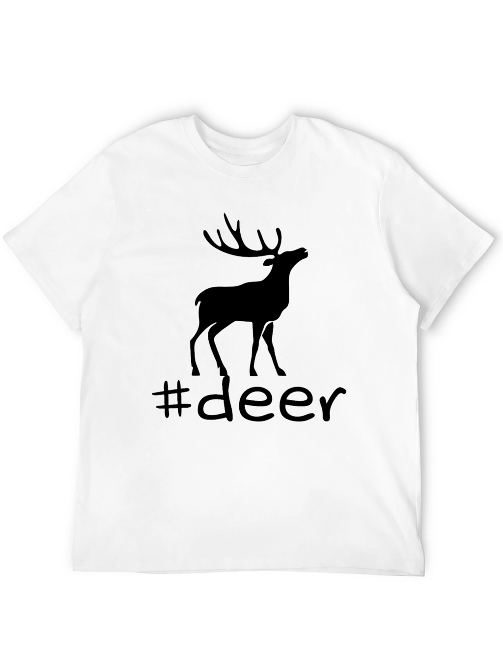 Deer Silhouette Graphic Tee - Black