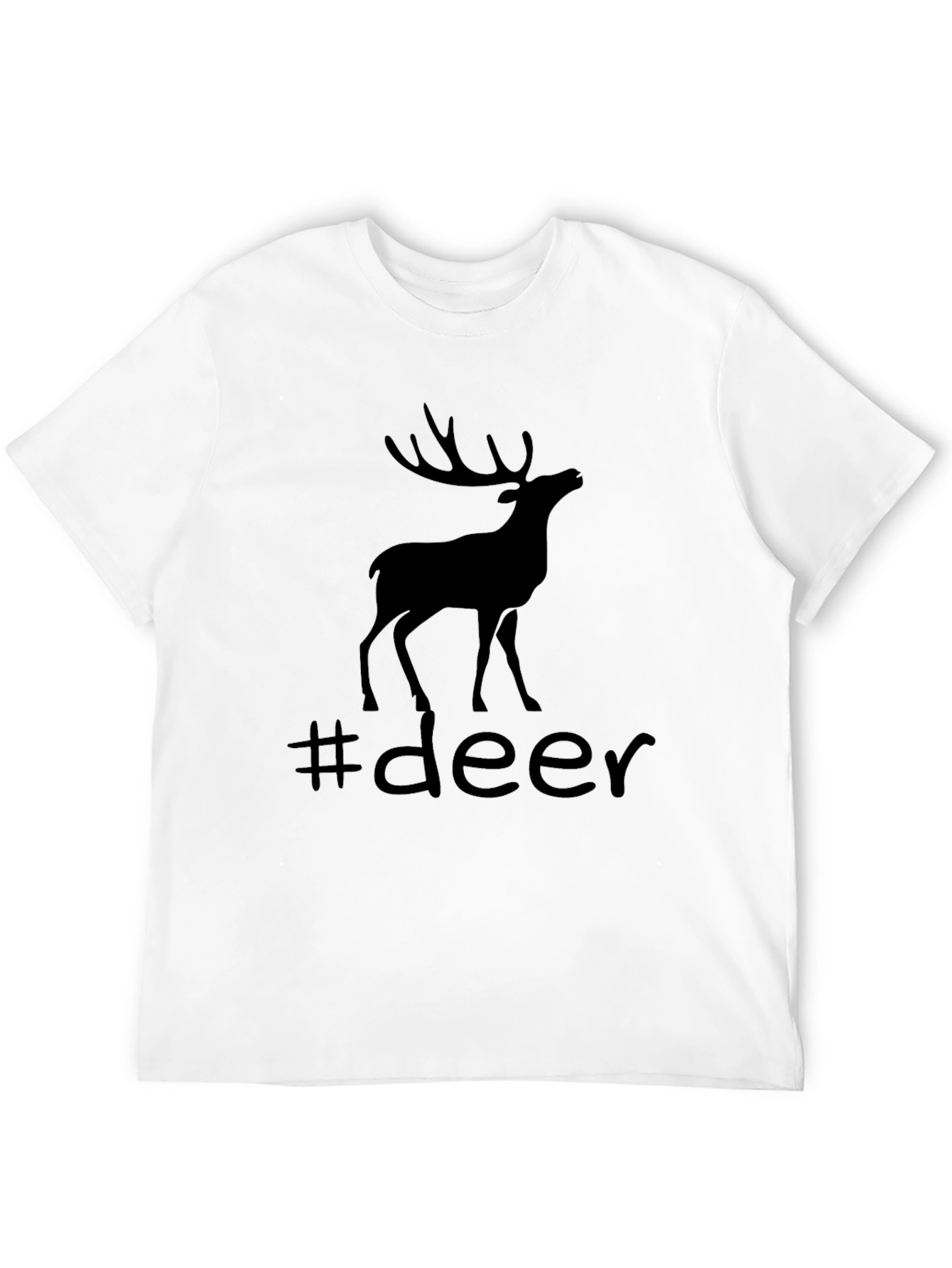 Deer Silhouette Graphic Tee - Black