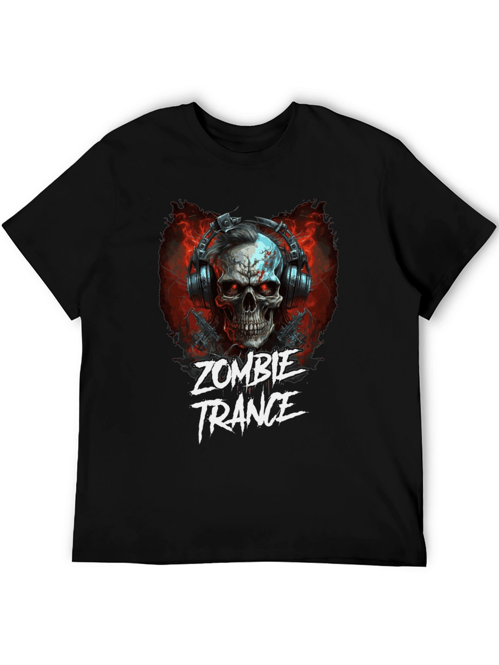 Zombie Trance Graphic Print Black T-Shirt