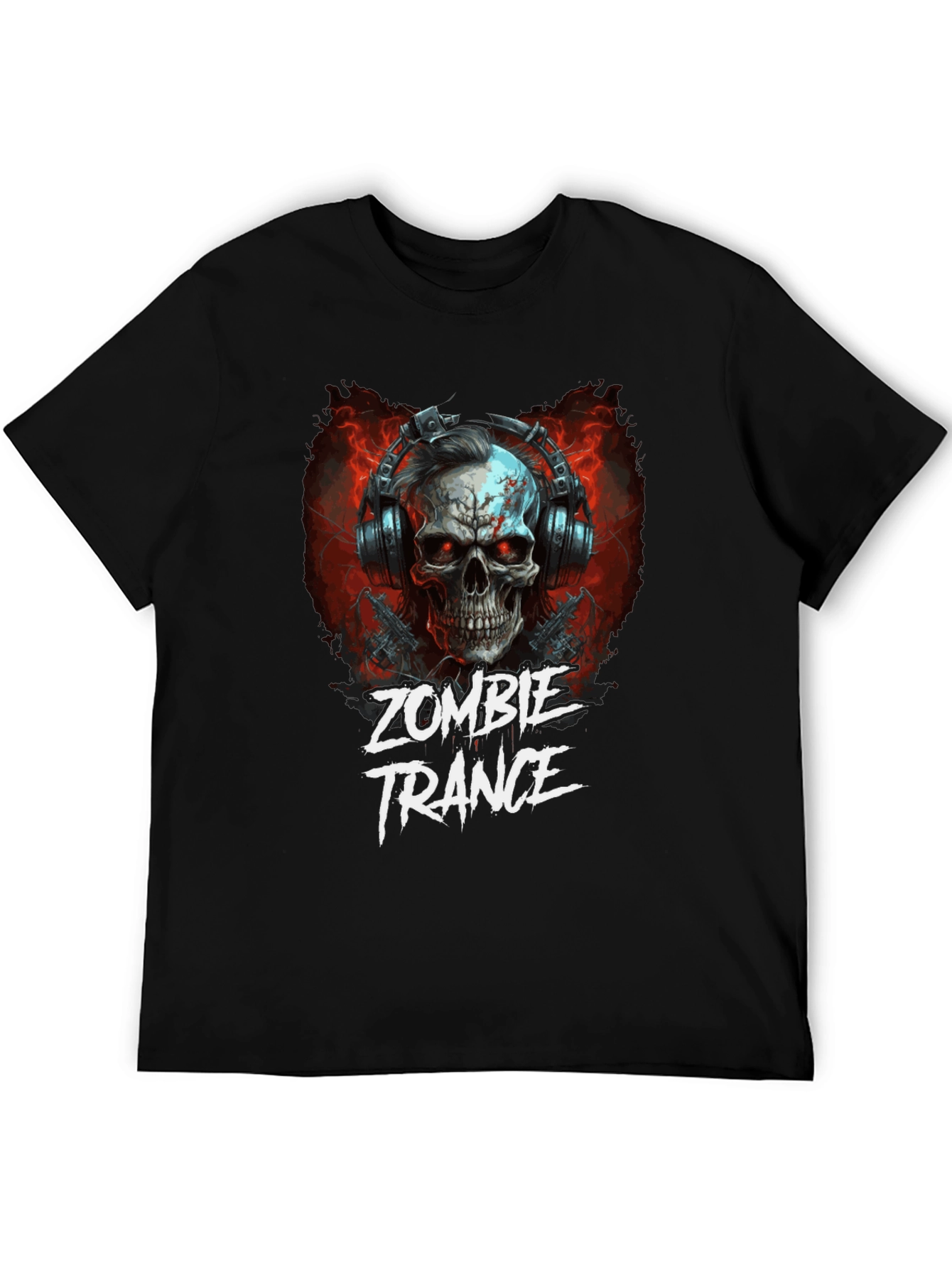 Zombie Trance Graphic Print Black T-Shirt