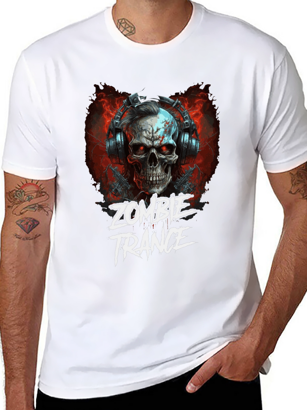 Zombie Trance Graphic Print Black T-Shirt
