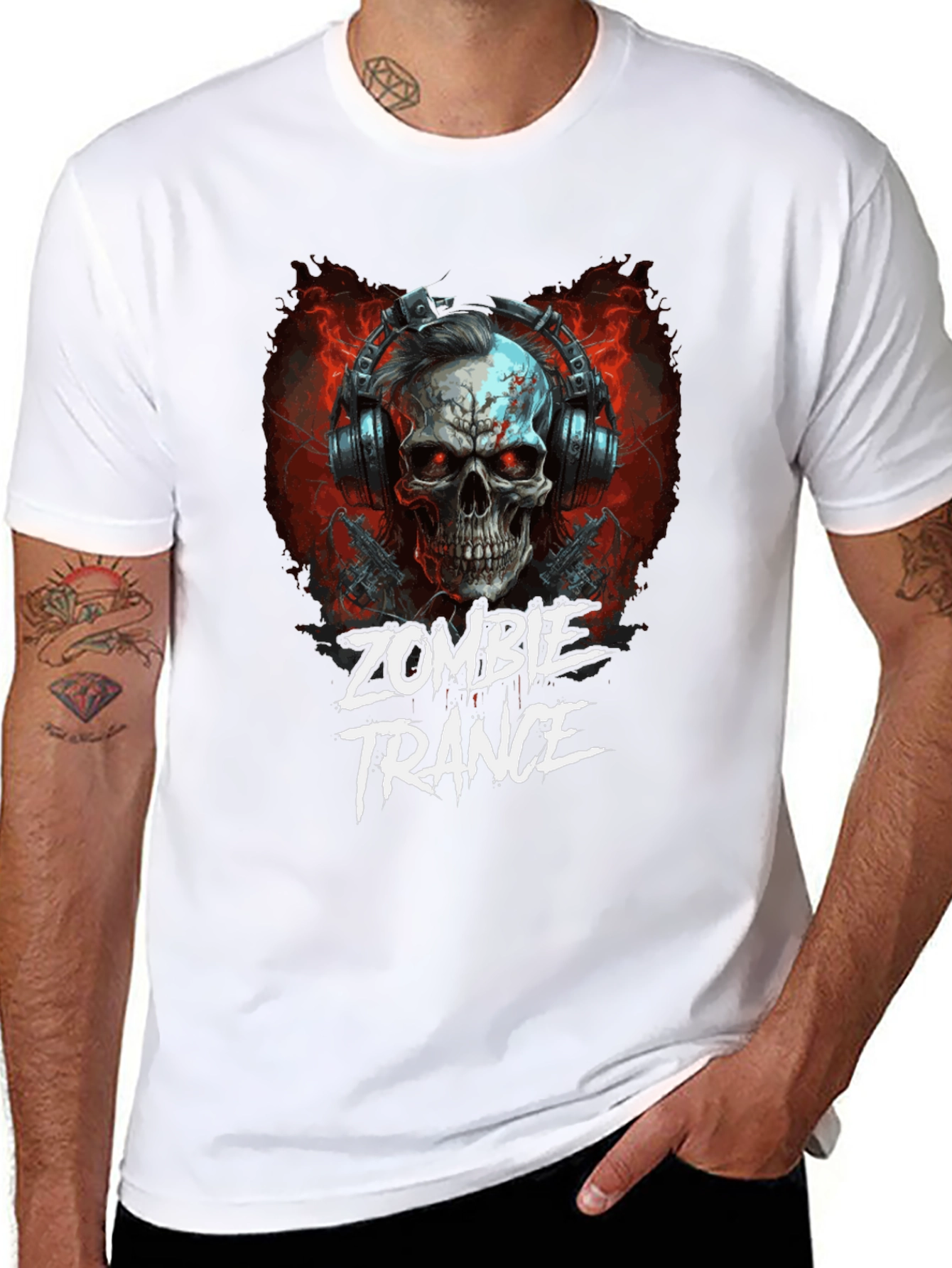 Zombie Trance Graphic Print Black T-Shirt