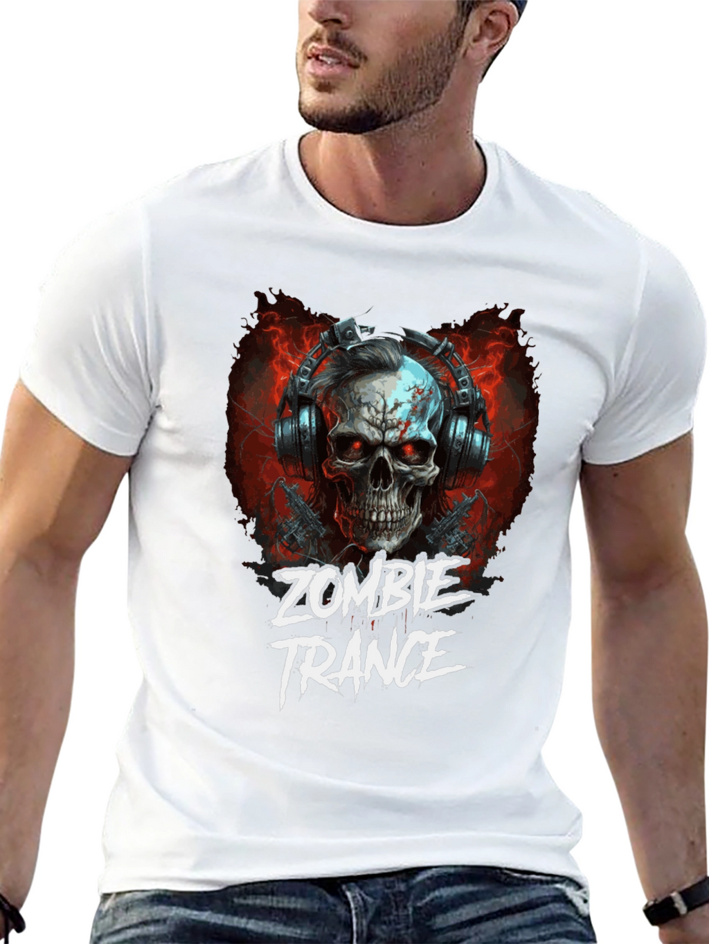 Zombie Trance Graphic Print Black T-Shirt