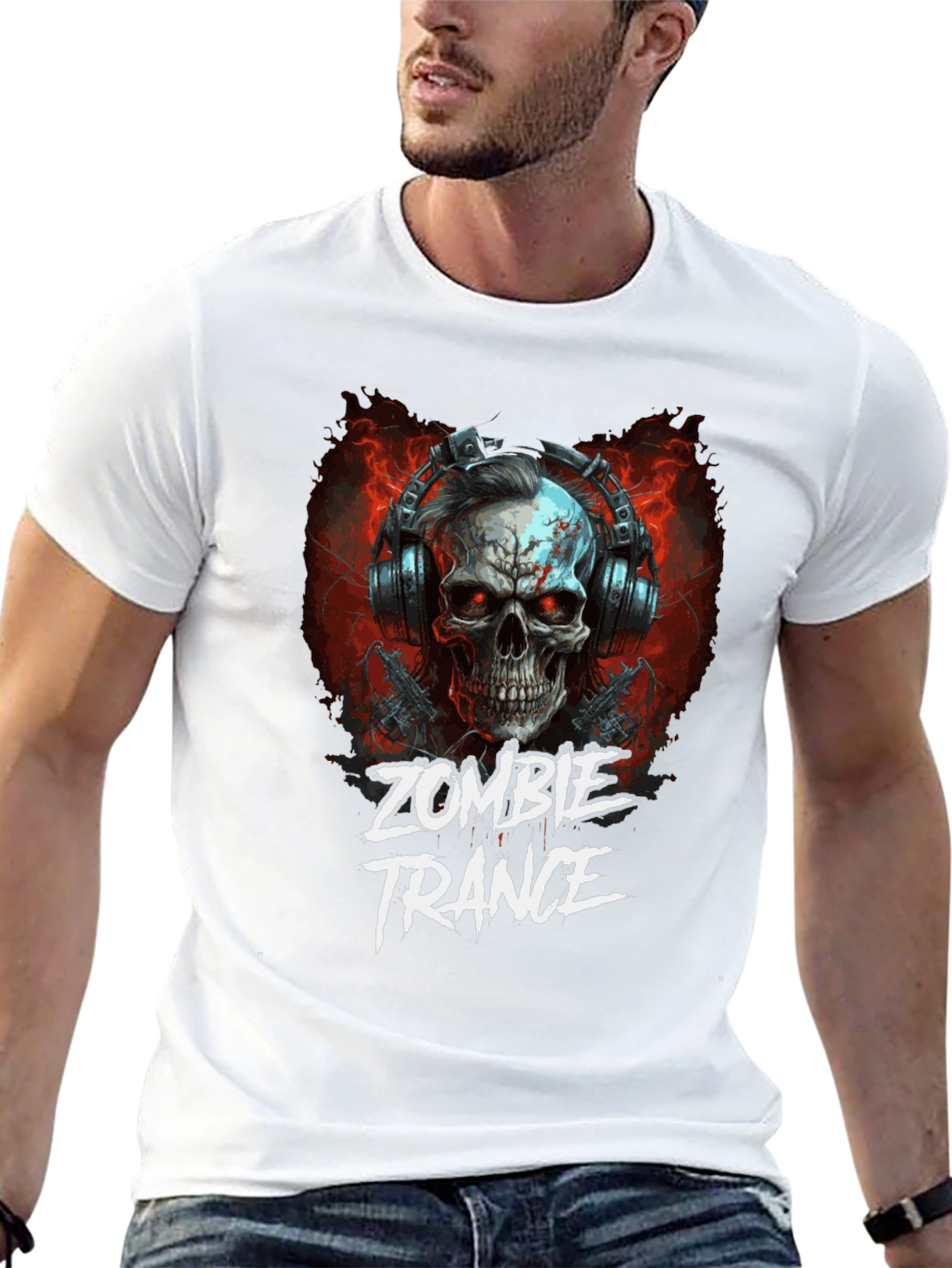 Zombie Trance Graphic Print Black T-Shirt