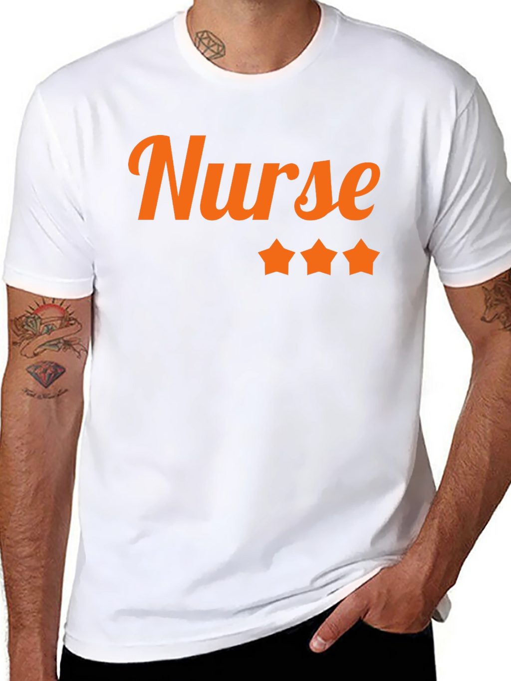 Nurse 3-Star Black Graphic Tee