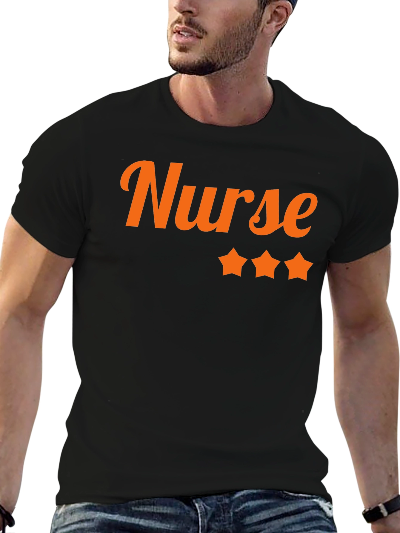 Nurse 3-Star Black Graphic Tee