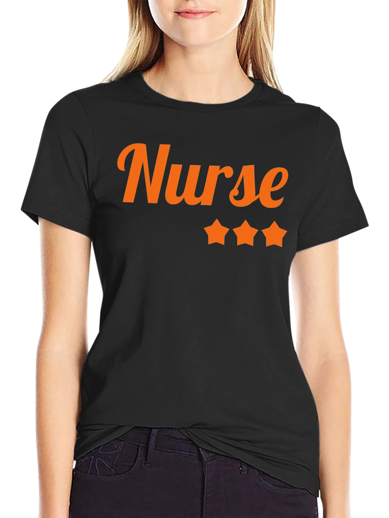 Nurse 3-Star Black Graphic Tee