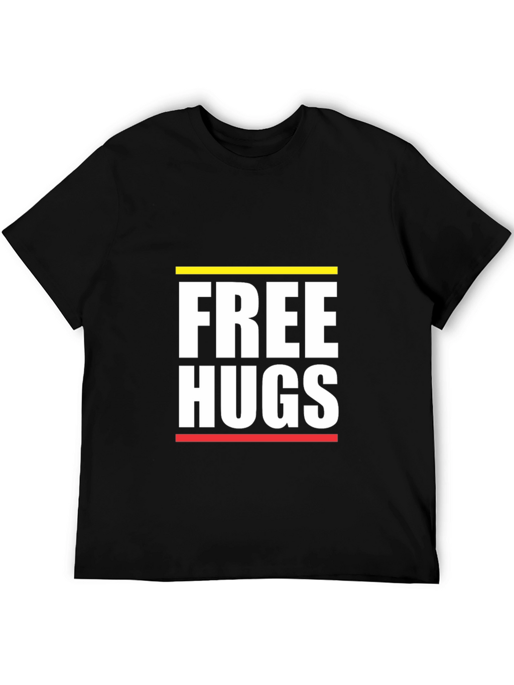 Free Hugs Graphic Tee - Black Cotton Comfort