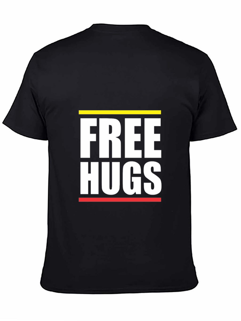 Free Hugs Graphic Tee - Black Cotton Comfort