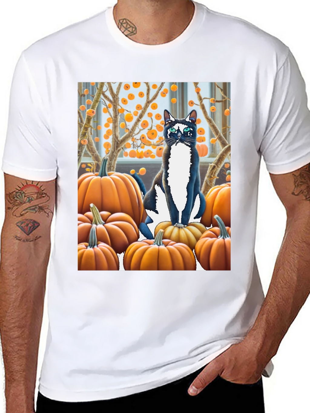 Halloween Cat Pumpkin Patch T-Shirt
