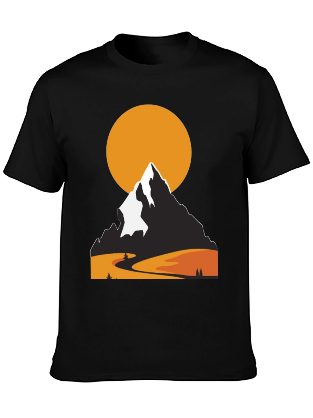 Mountain Sunset Graphic Tee - Nature Lovers Black T-Shirt