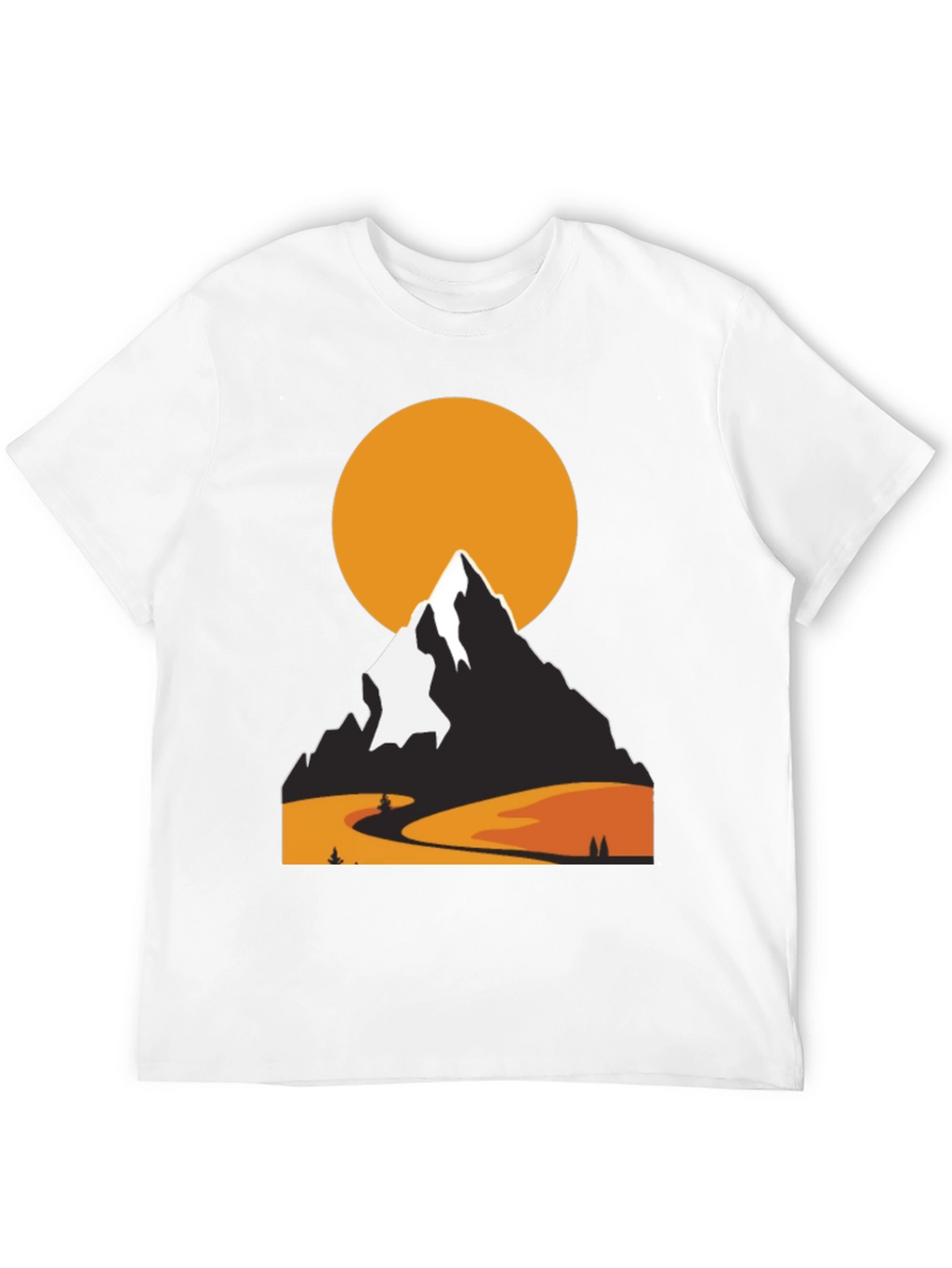 Mountain Sunset Graphic Tee - Nature Lovers Black T-Shirt