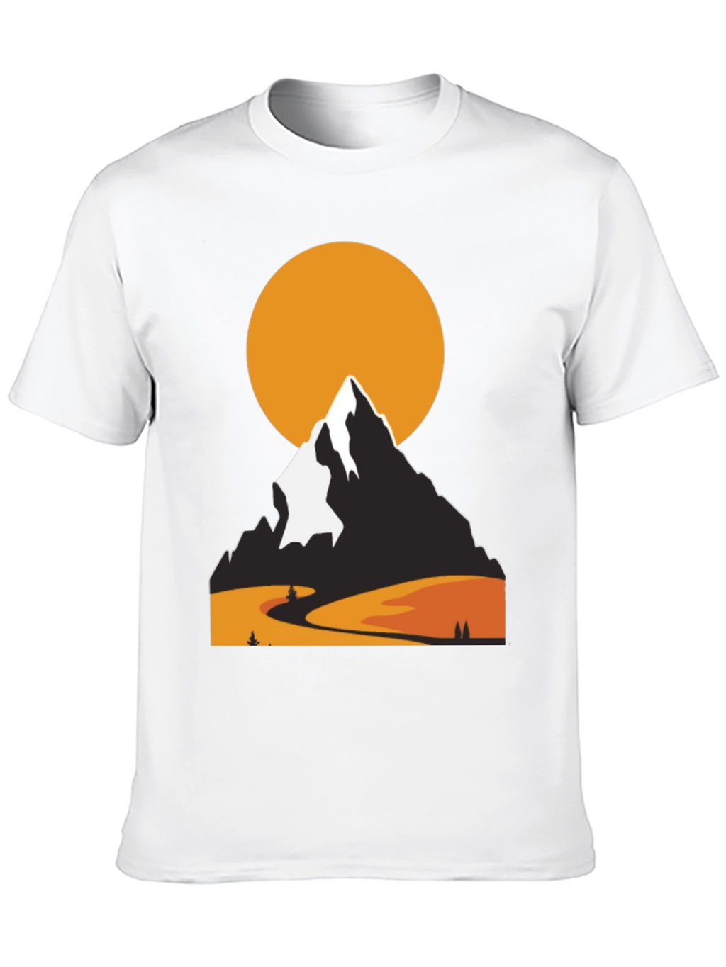 Mountain Sunset Graphic Tee - Nature Lovers Black T-Shirt