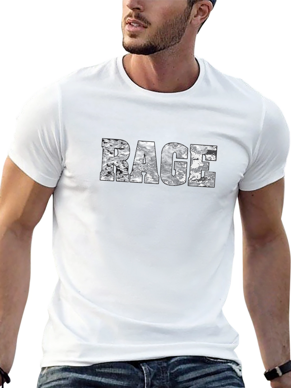 Rage Graphic Print Black T-Shirt