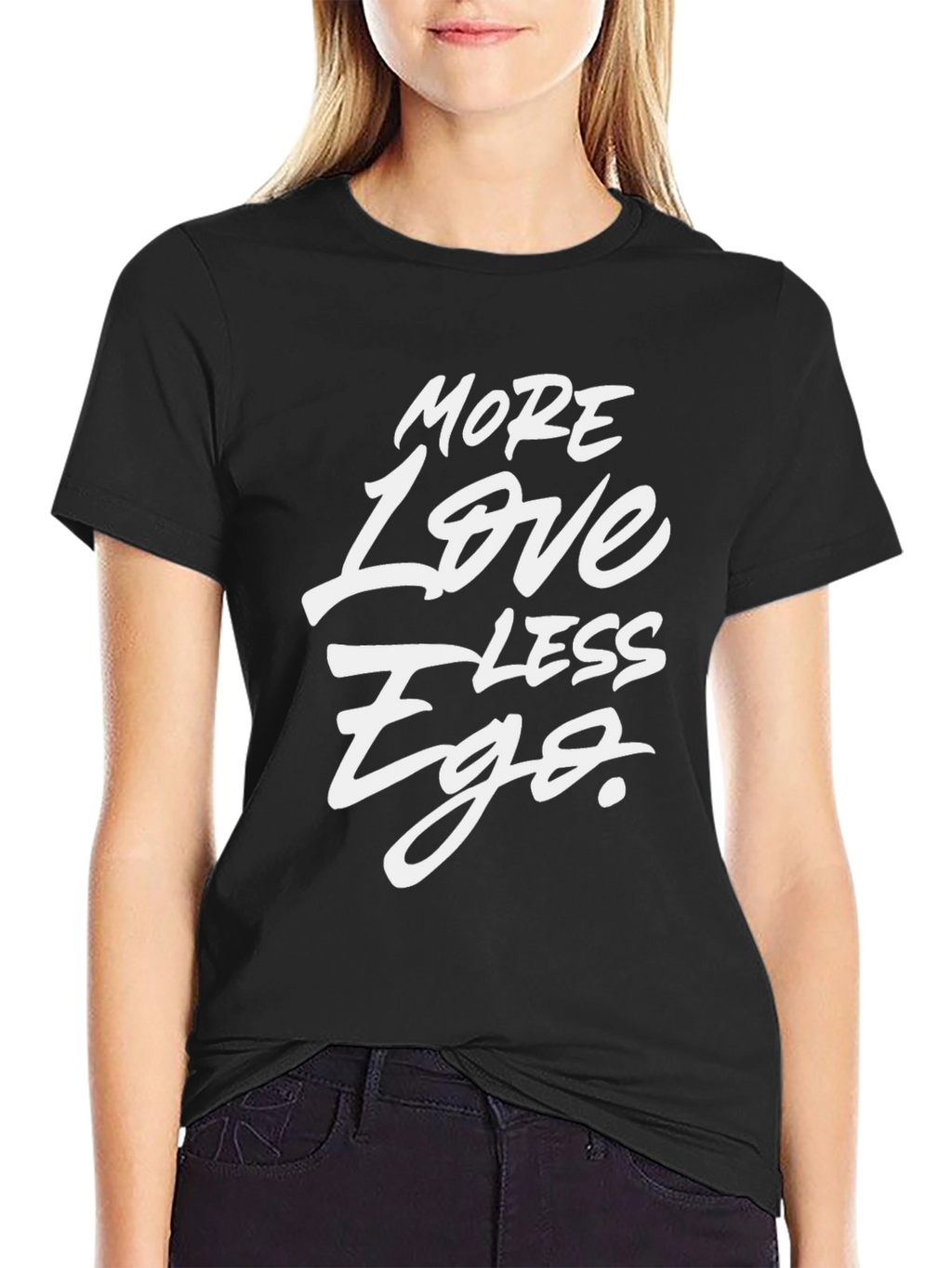 More Love Less Ego Black Graphic Tee