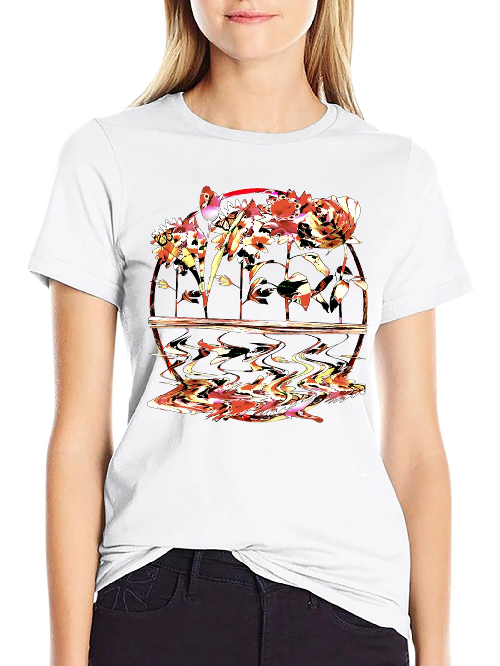 Floral Graphic T-Shirt - Abstract Art Tee