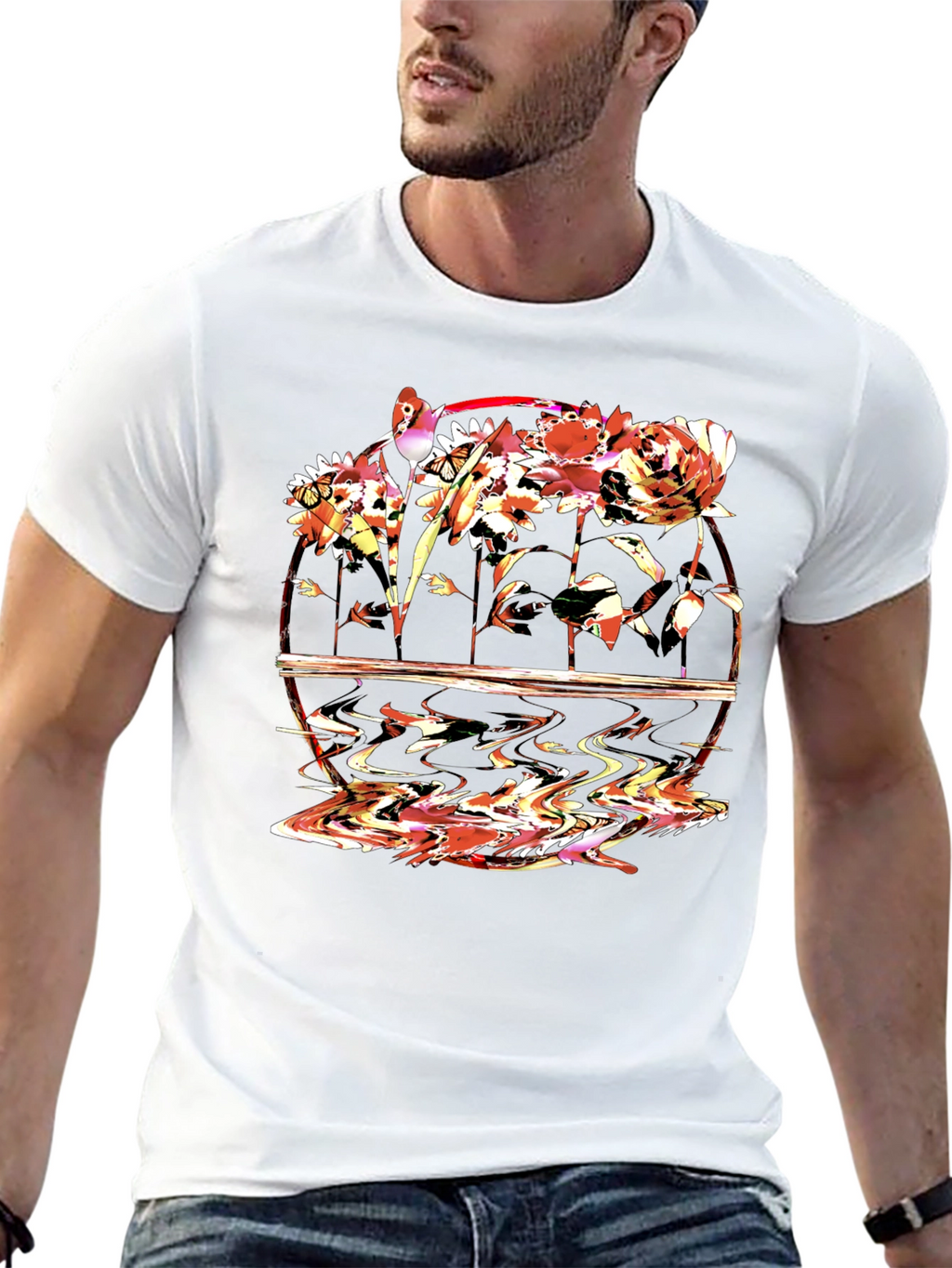 Floral Graphic T-Shirt - Abstract Art Tee