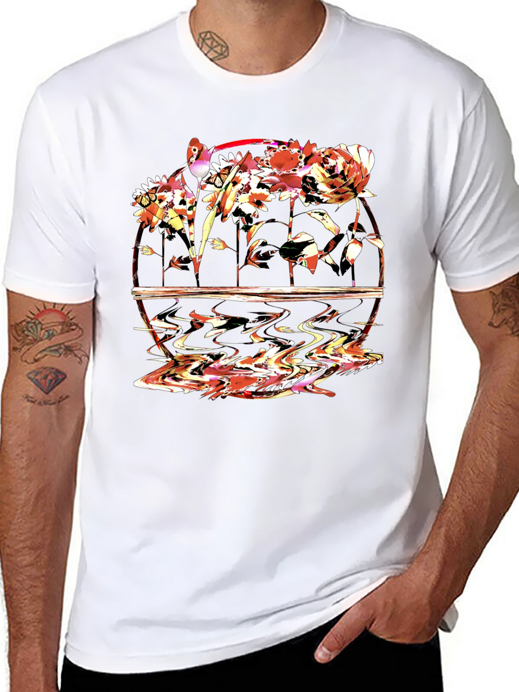 Floral Graphic T-Shirt - Abstract Art Tee