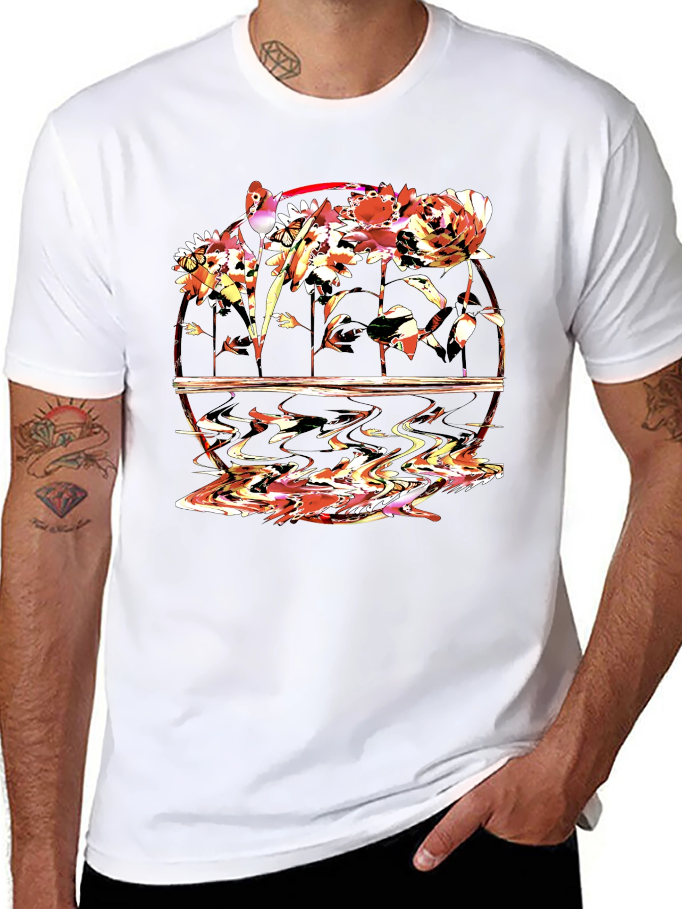 Floral Graphic T-Shirt - Abstract Art Tee
